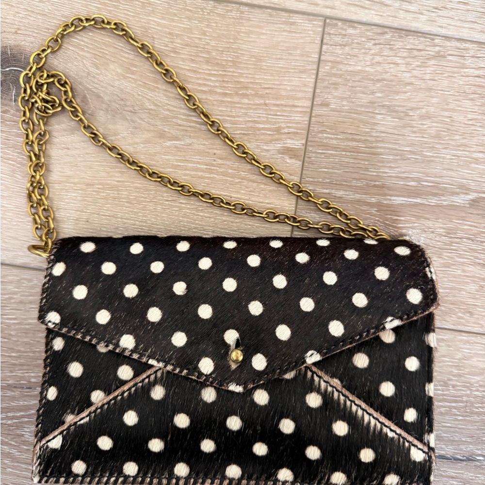 Madewell Black and White Polka Dot Clutch